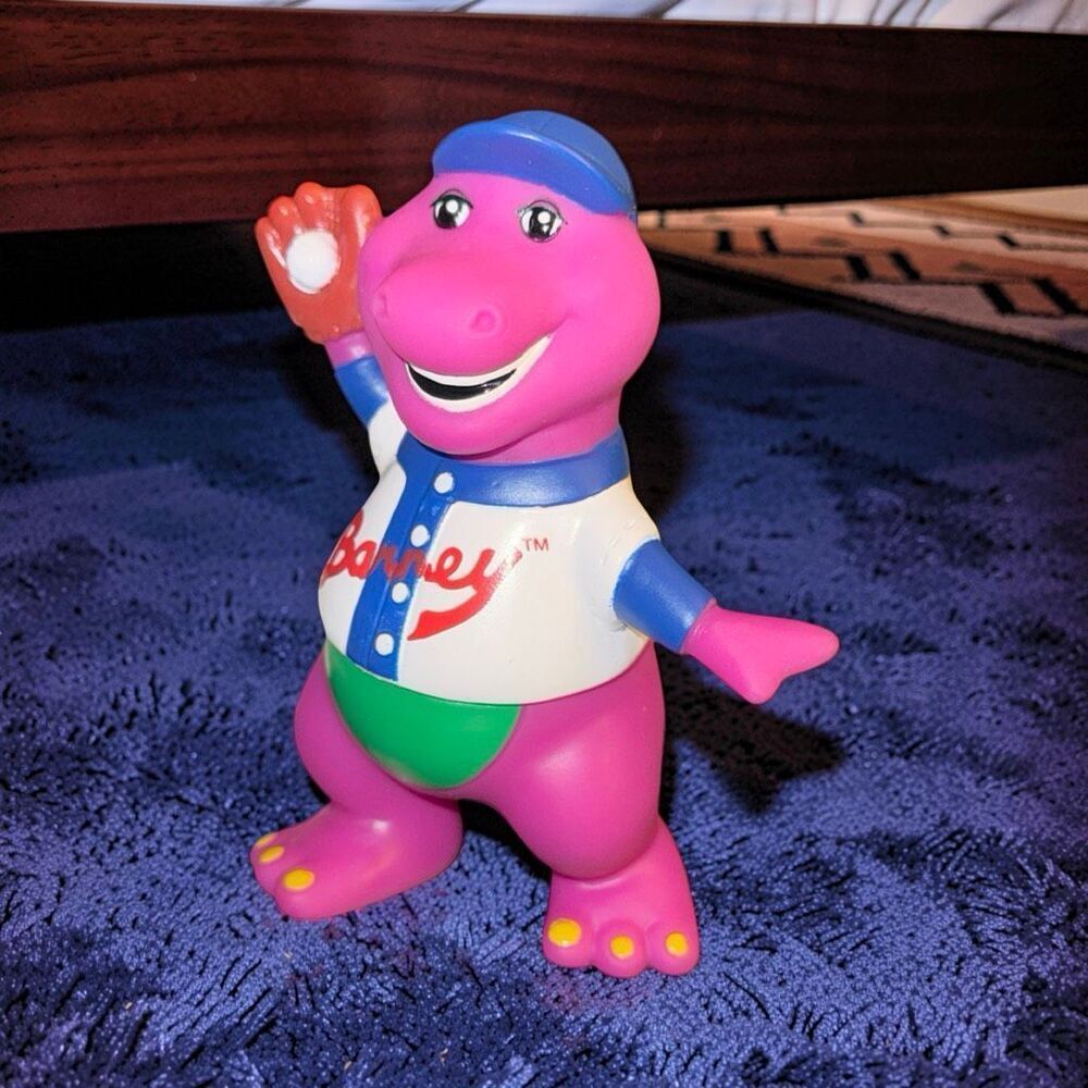 Vintage 1993 Lyons Group BARNEY Purple DINOSAUR Baseball Figure 5” A51